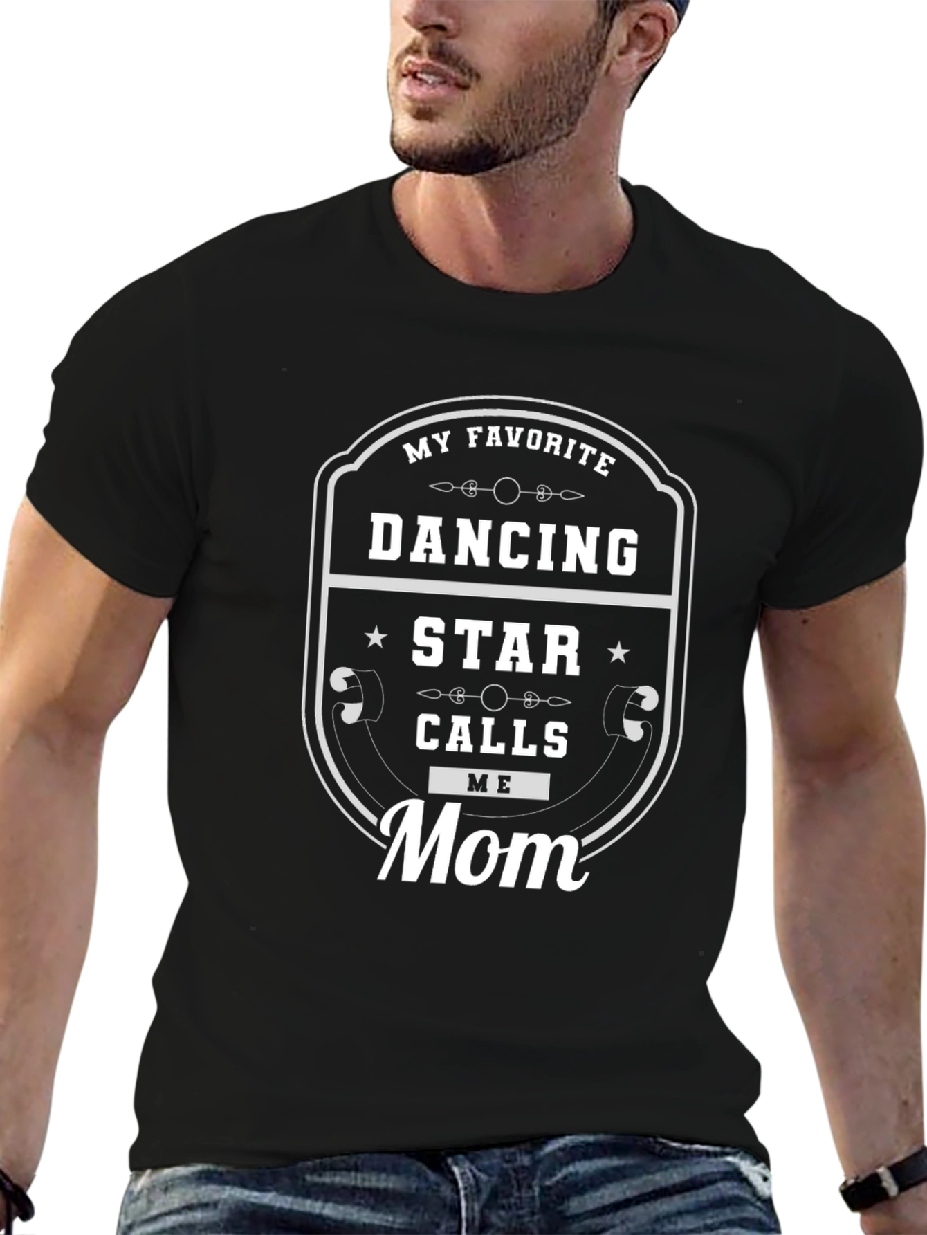 Dancing Star Mom T-Shirt - Black Graphic Tee