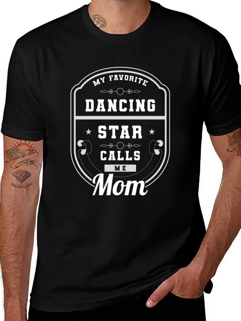 Dancing Star Mom T-Shirt - Black Graphic Tee