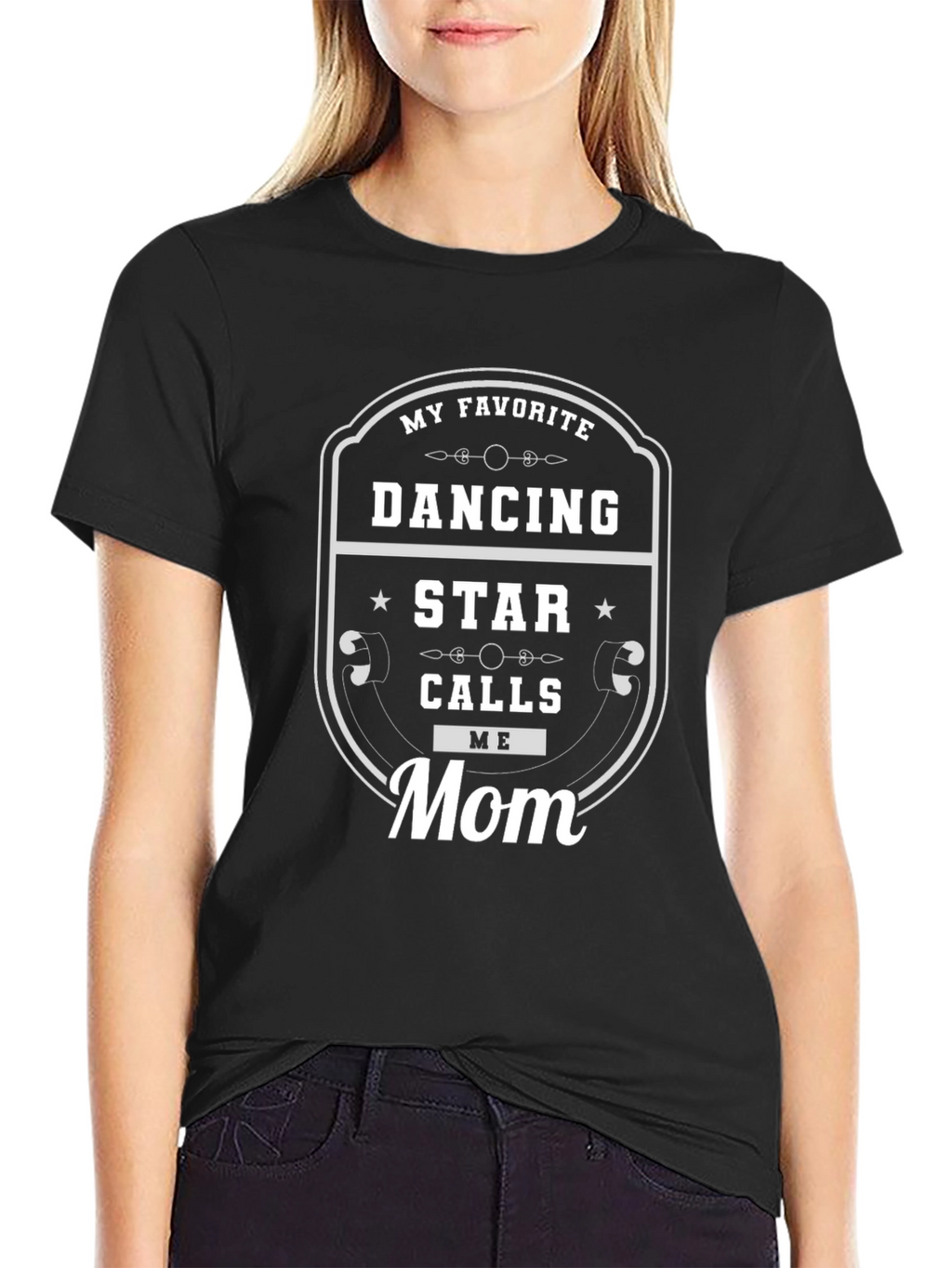Dancing Star Mom T-Shirt - Black Graphic Tee