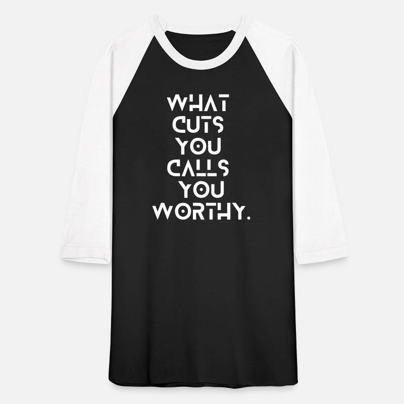 What Cuts You—white on black.