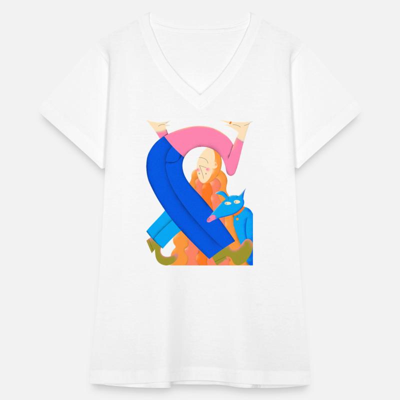 Whimsical Girl and Animal Duo Illustration