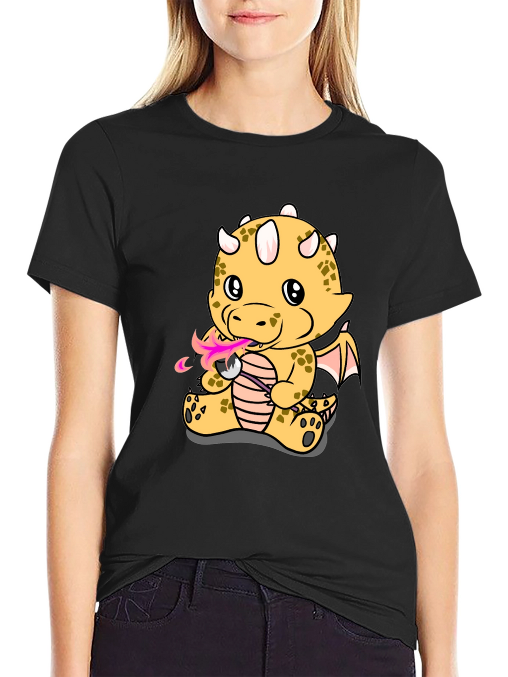 Dragon Fire T-Shirt - Black Cotton Tee