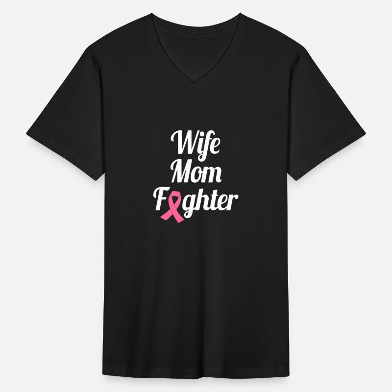 Wife Mom Fighter Breast Cancer Awareness Pink