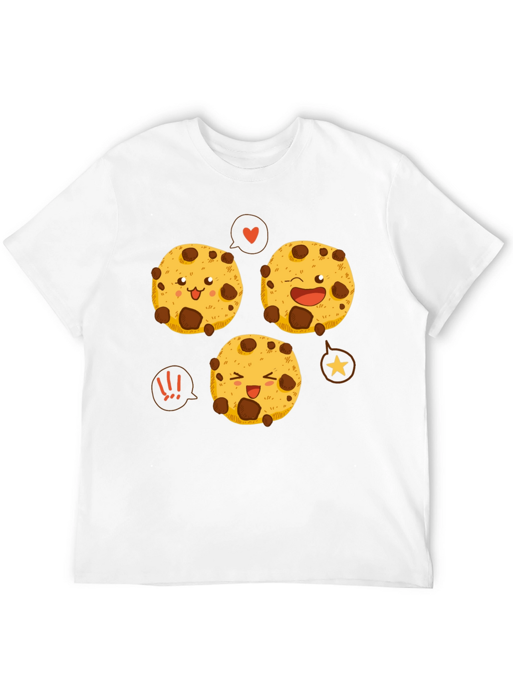 Cute Cartoon Cookies Graphic Tee - Black
