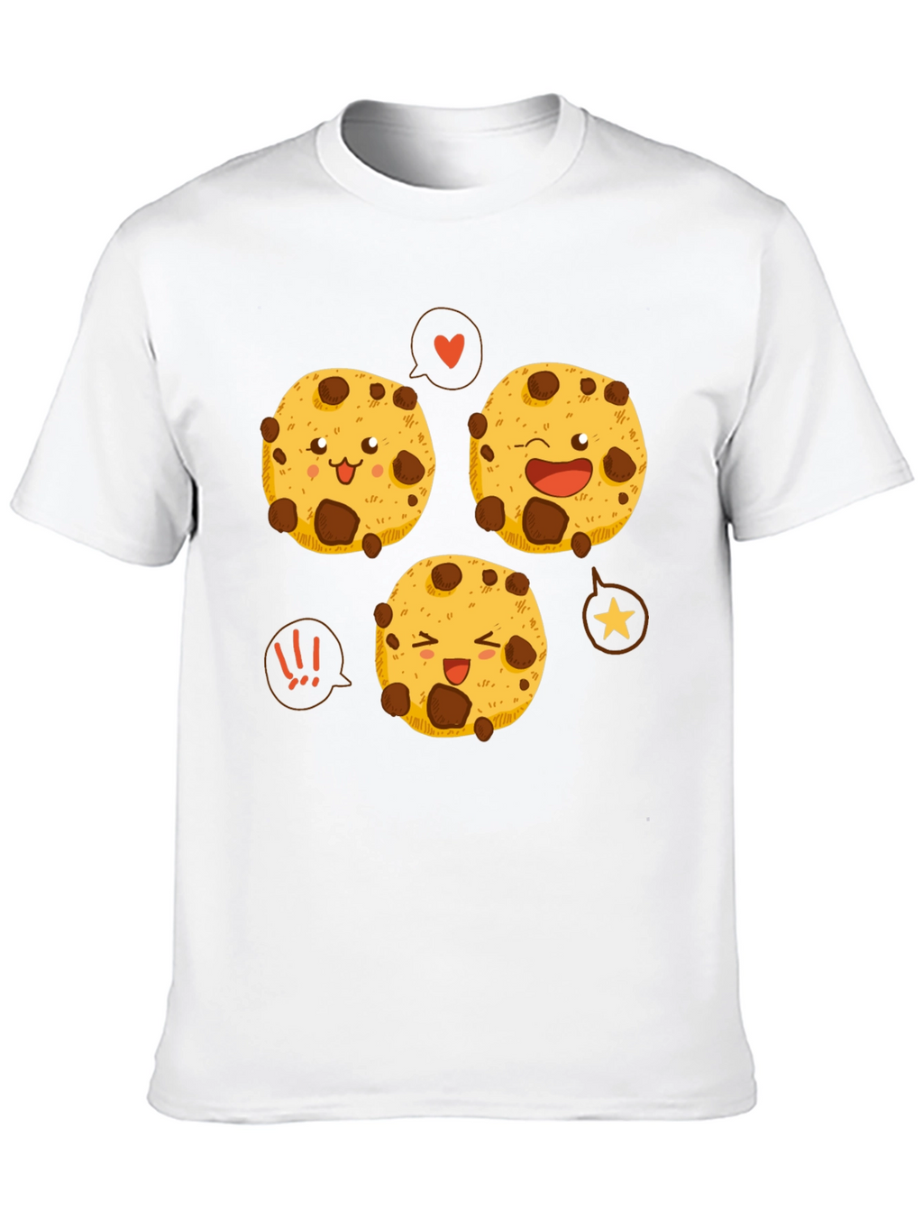 Cute Cartoon Cookies Graphic Tee - Black