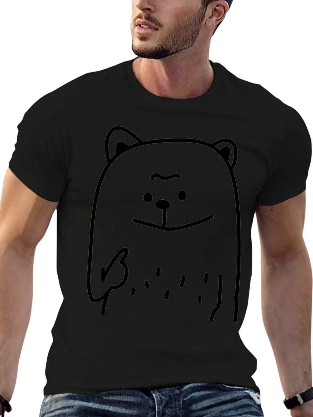 Cool Bear Graphic Black T-Shirt