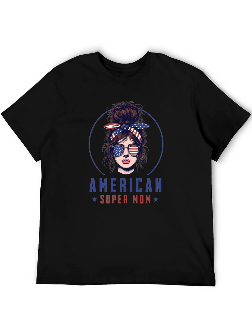 American Super Mom Patriotic Graphic T-Shirt