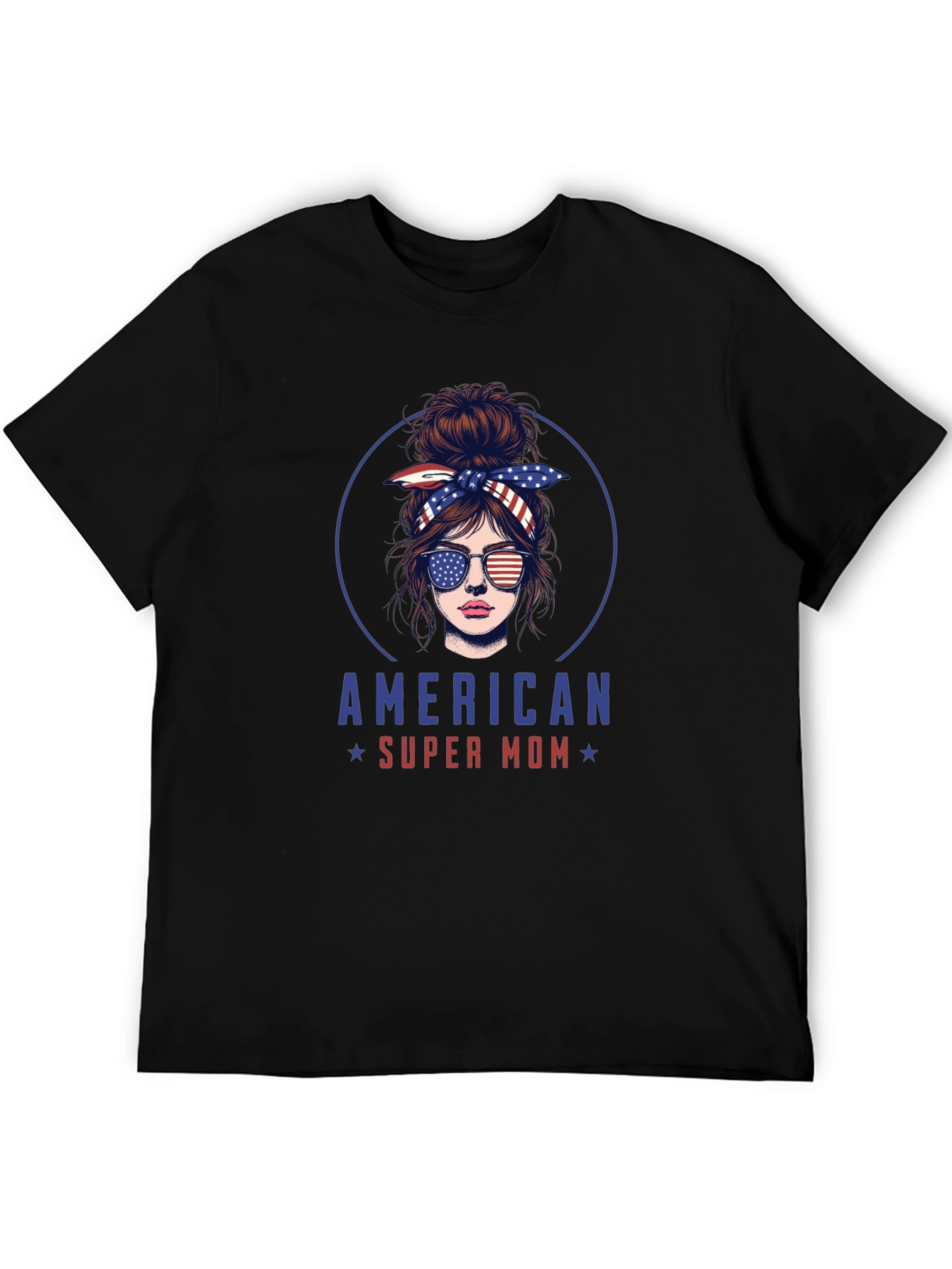 American Super Mom Patriotic Graphic T-Shirt