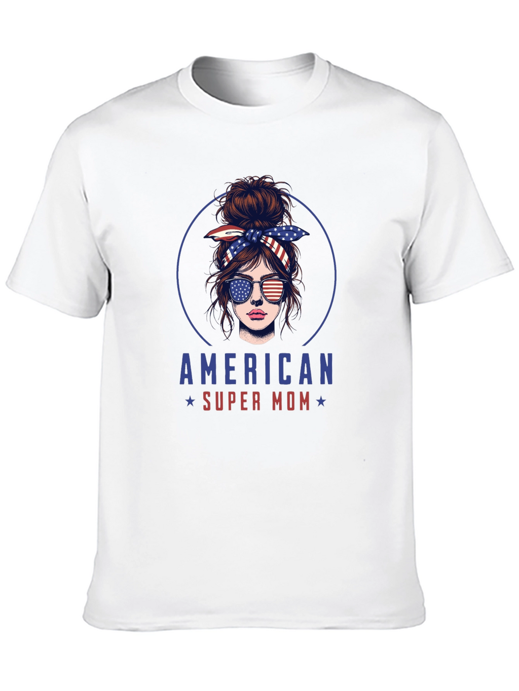 American Super Mom Patriotic Graphic T-Shirt