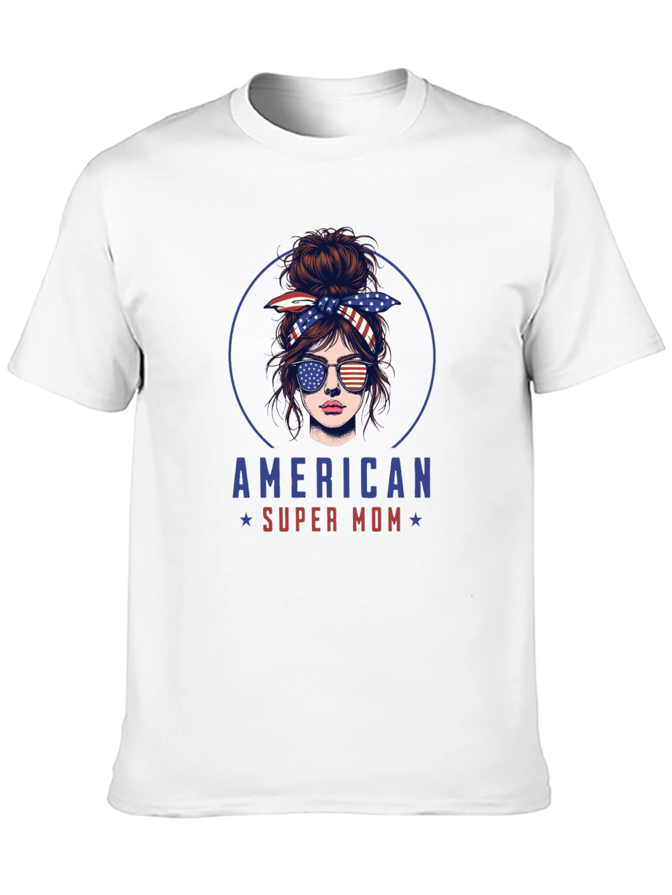 American Super Mom Patriotic Graphic T-Shirt