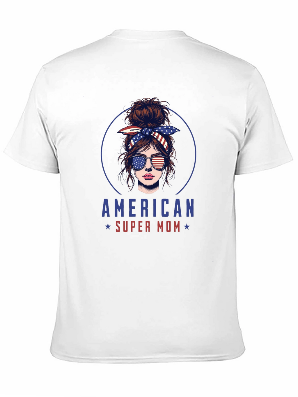 American Super Mom Patriotic Graphic T-Shirt