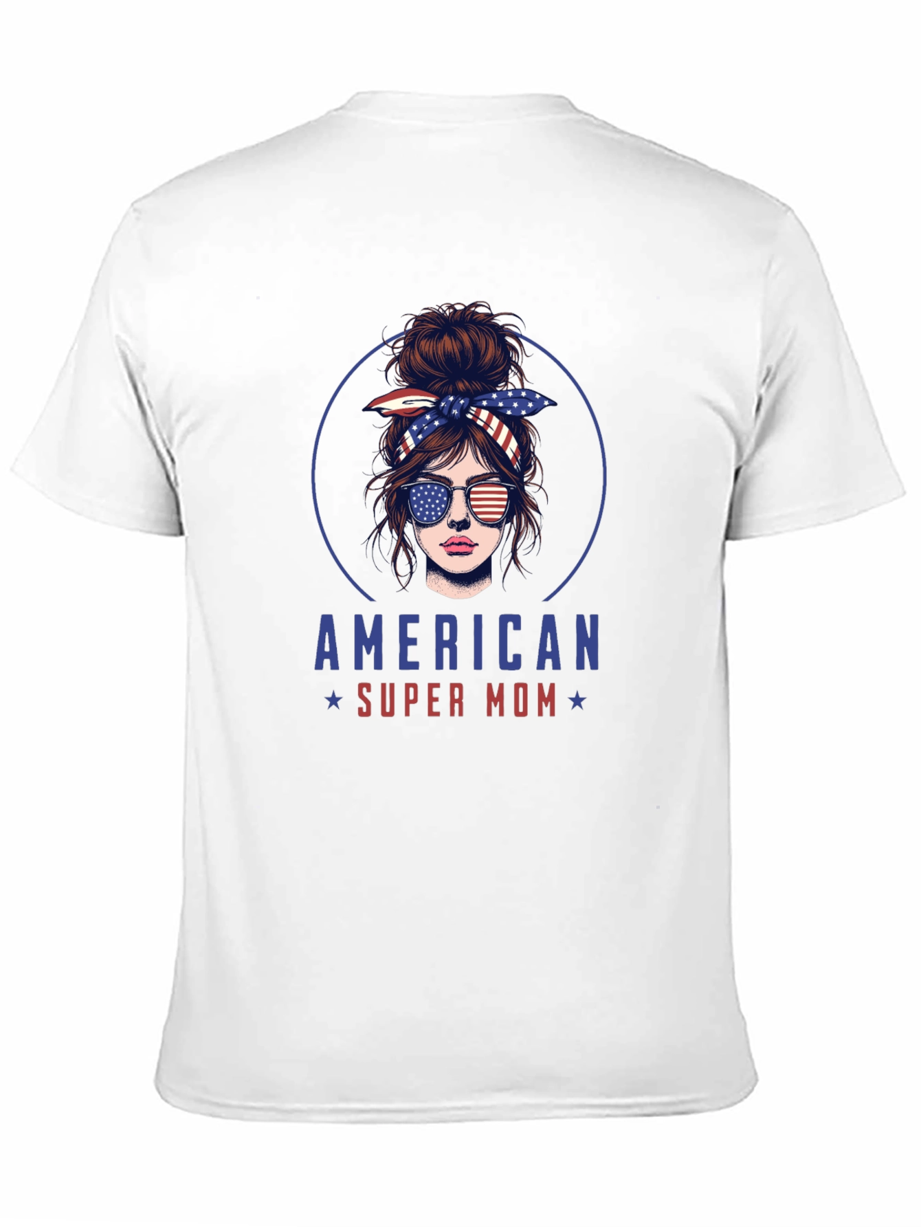 American Super Mom Patriotic Graphic T-Shirt