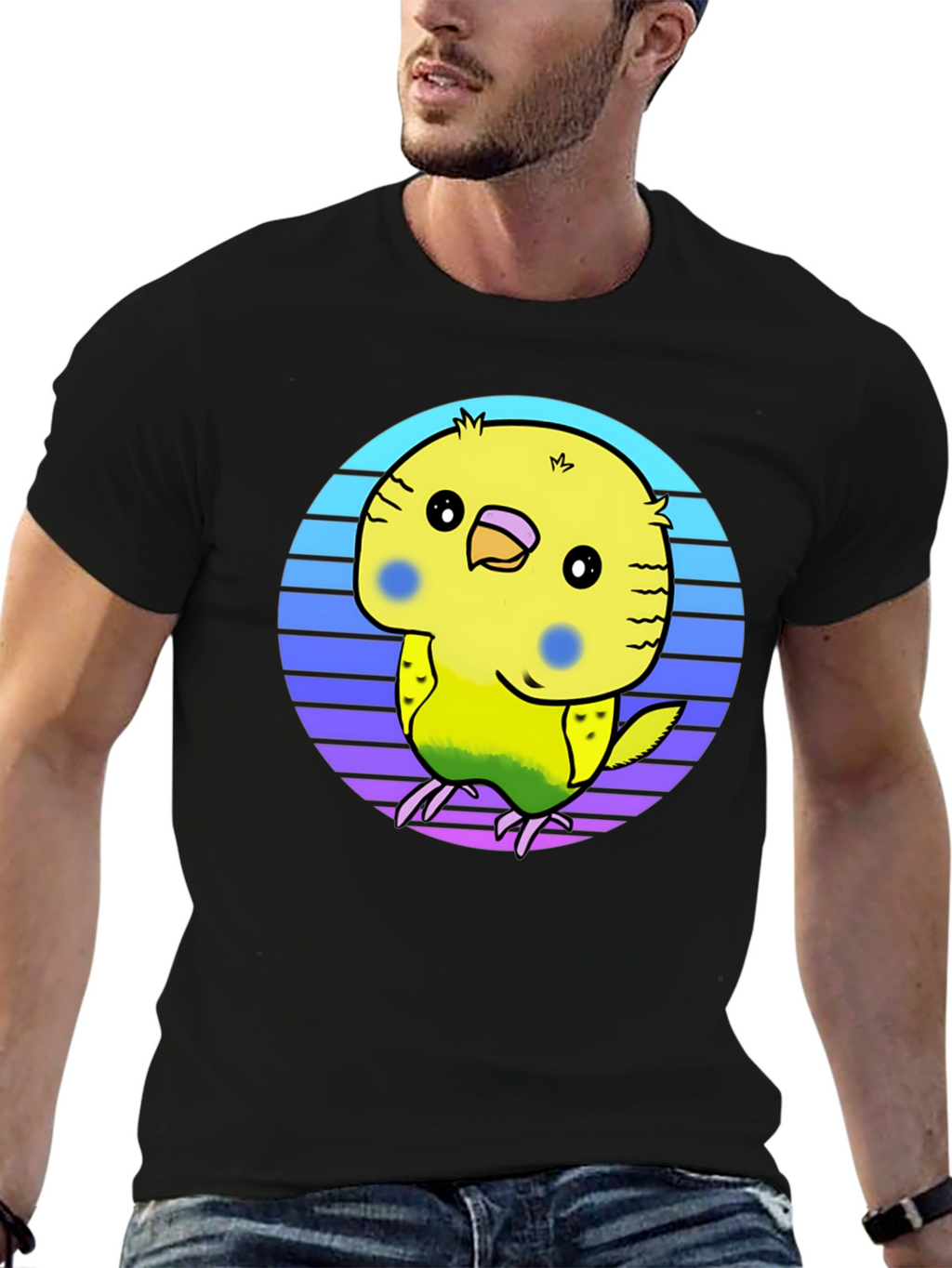 Cute Budgie T-Shirt - Black Graphic Tee