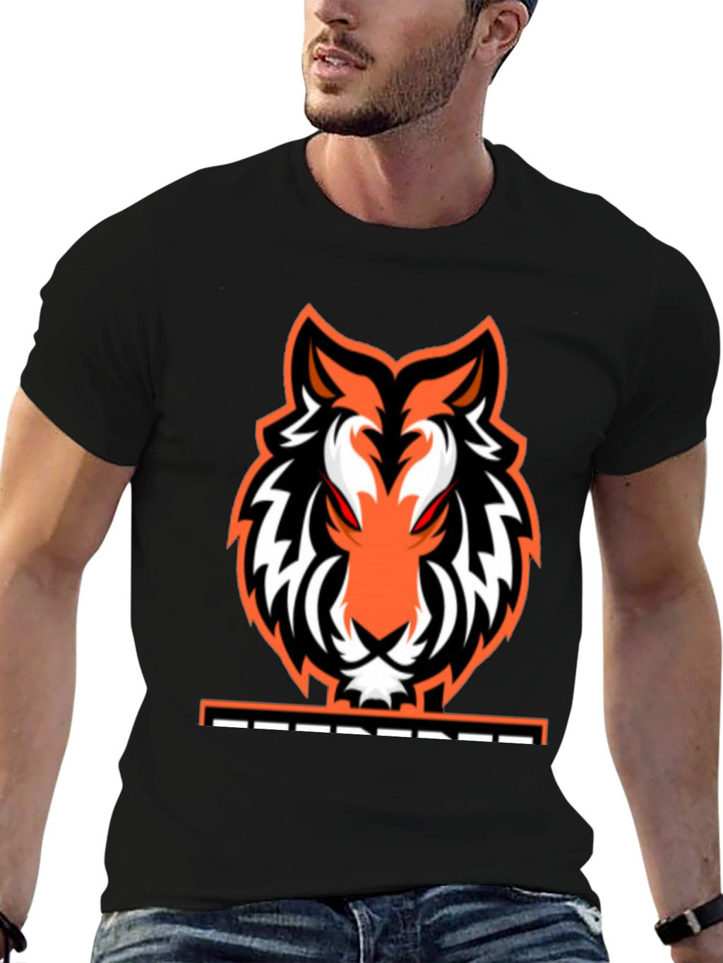 Fierce Tiger Graphic Tee - Black Cotton Blend