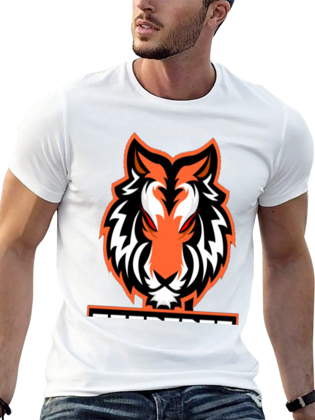 Fierce Tiger Graphic Tee - Black Cotton Blend