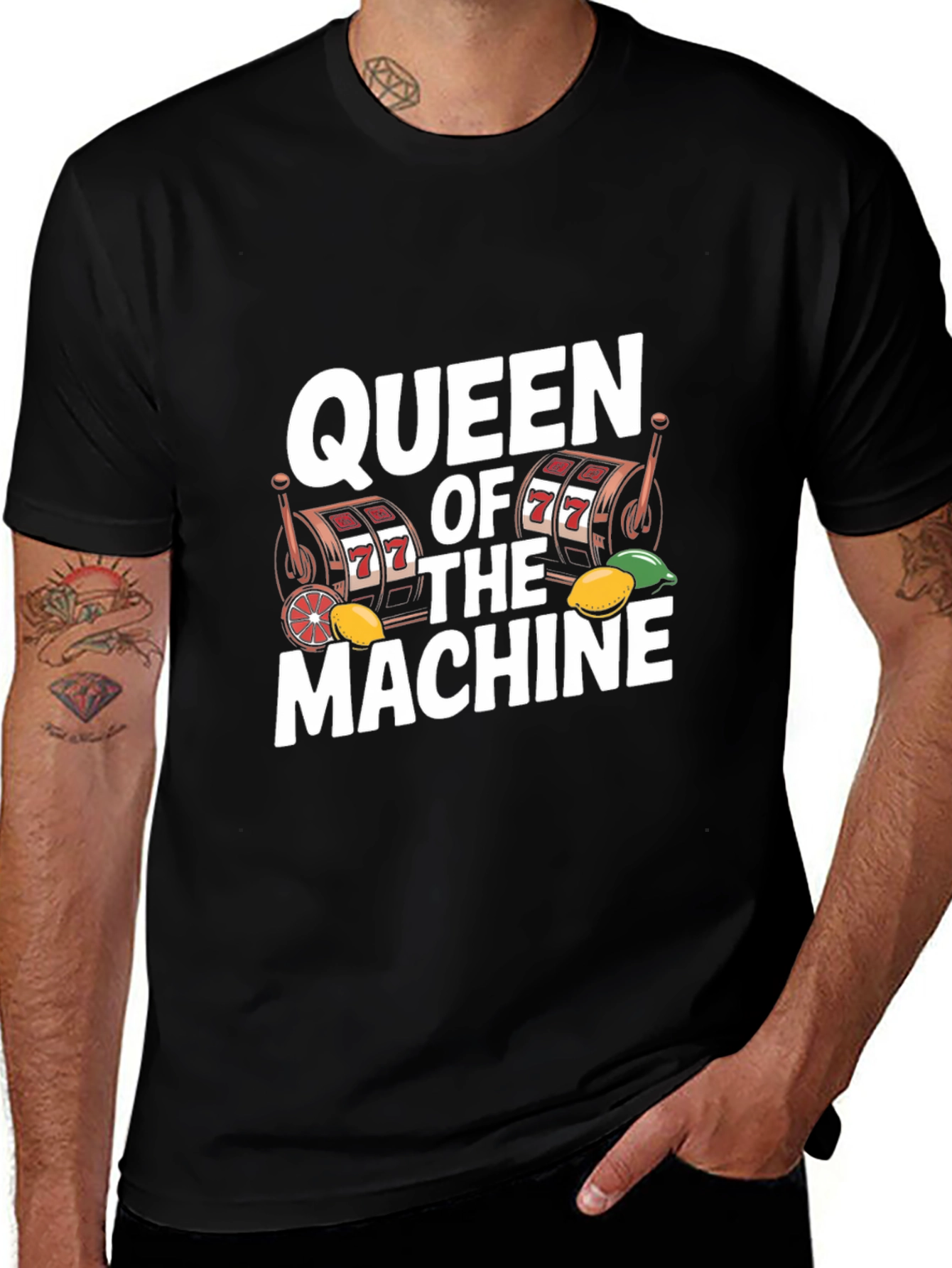 Queen of the Machine Graphic Tee - Lucky Slots Design