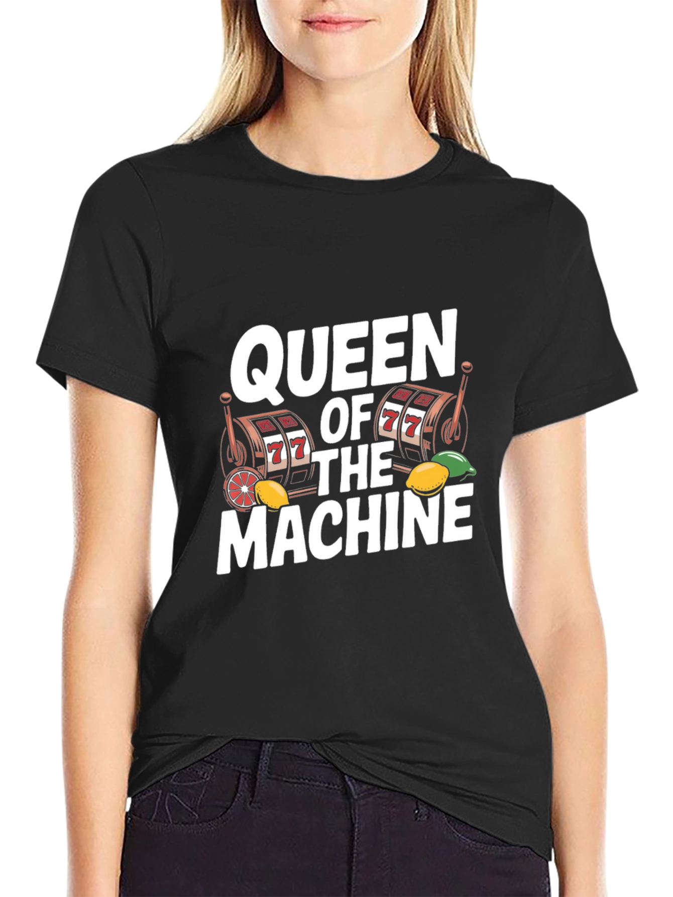 Queen of the Machine Graphic Tee - Lucky Slots Design