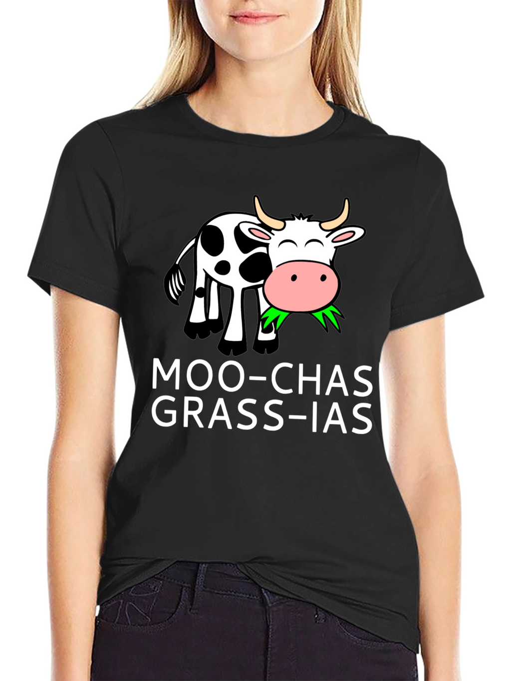 Moo-chas Grass-ias T-Shirt - Funny Cow Pun