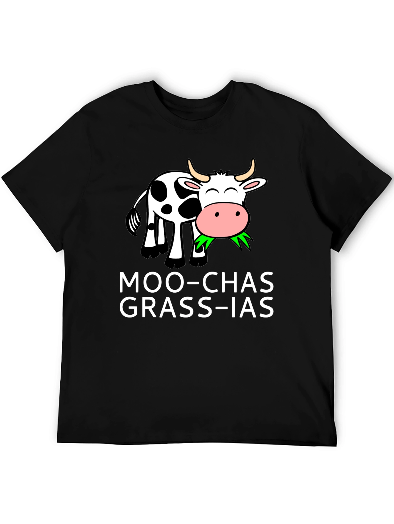 Moo-chas Grass-ias T-Shirt - Funny Cow Pun