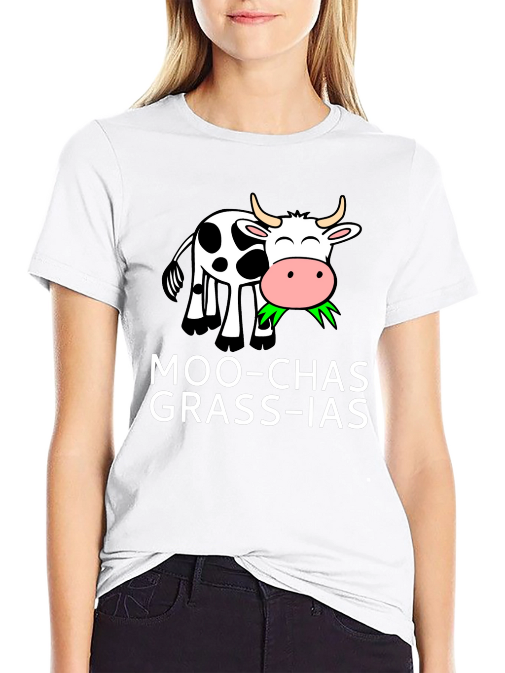 Moo-chas Grass-ias T-Shirt - Funny Cow Pun