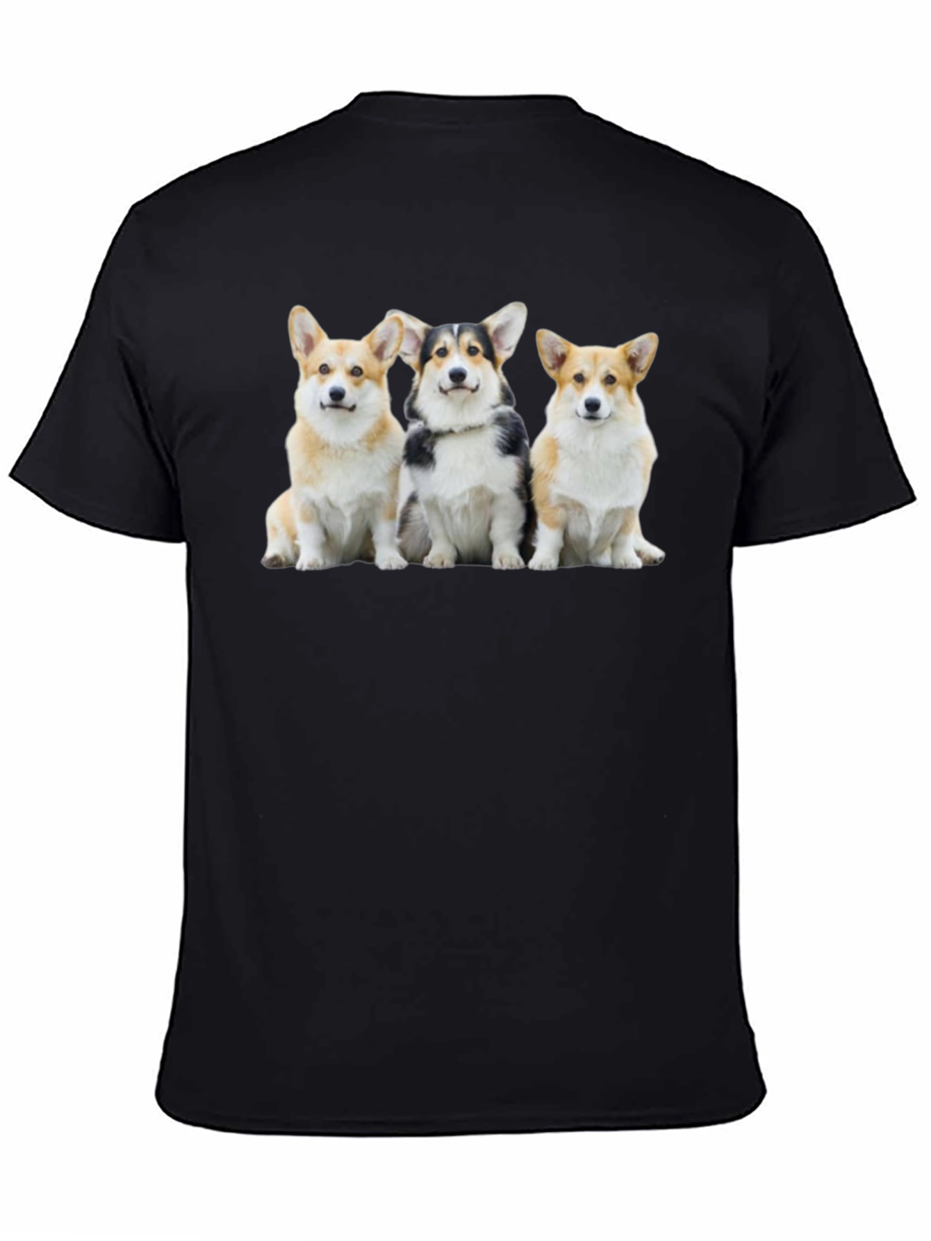 Corgi Trio Black T-Shirt - Cute Dog Lover Tee