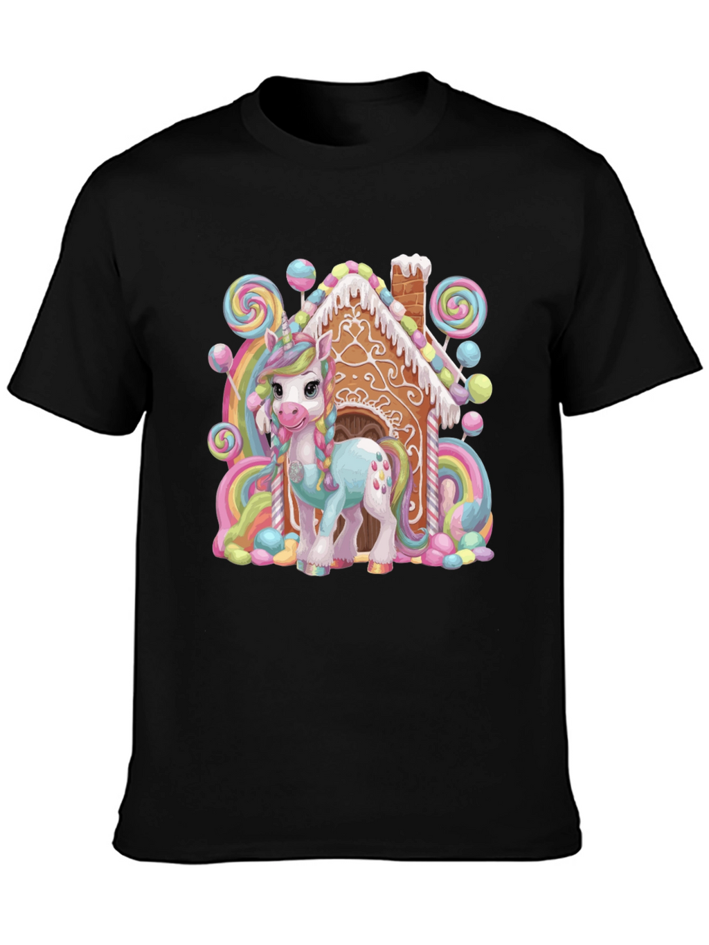 Unicorn Gingerbread House Graphic Tee
