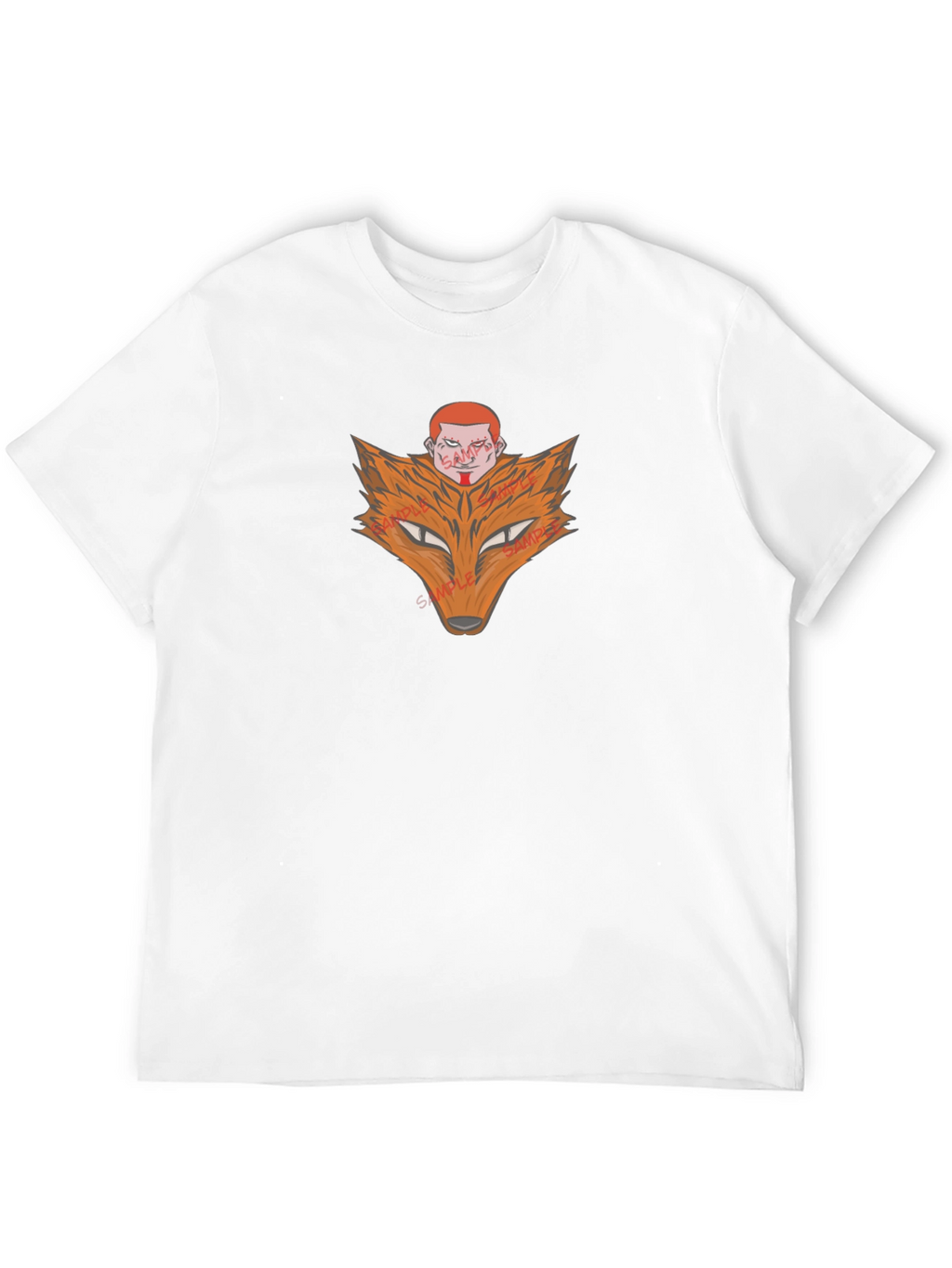 Fox Head Graphic Print Black T-Shirt