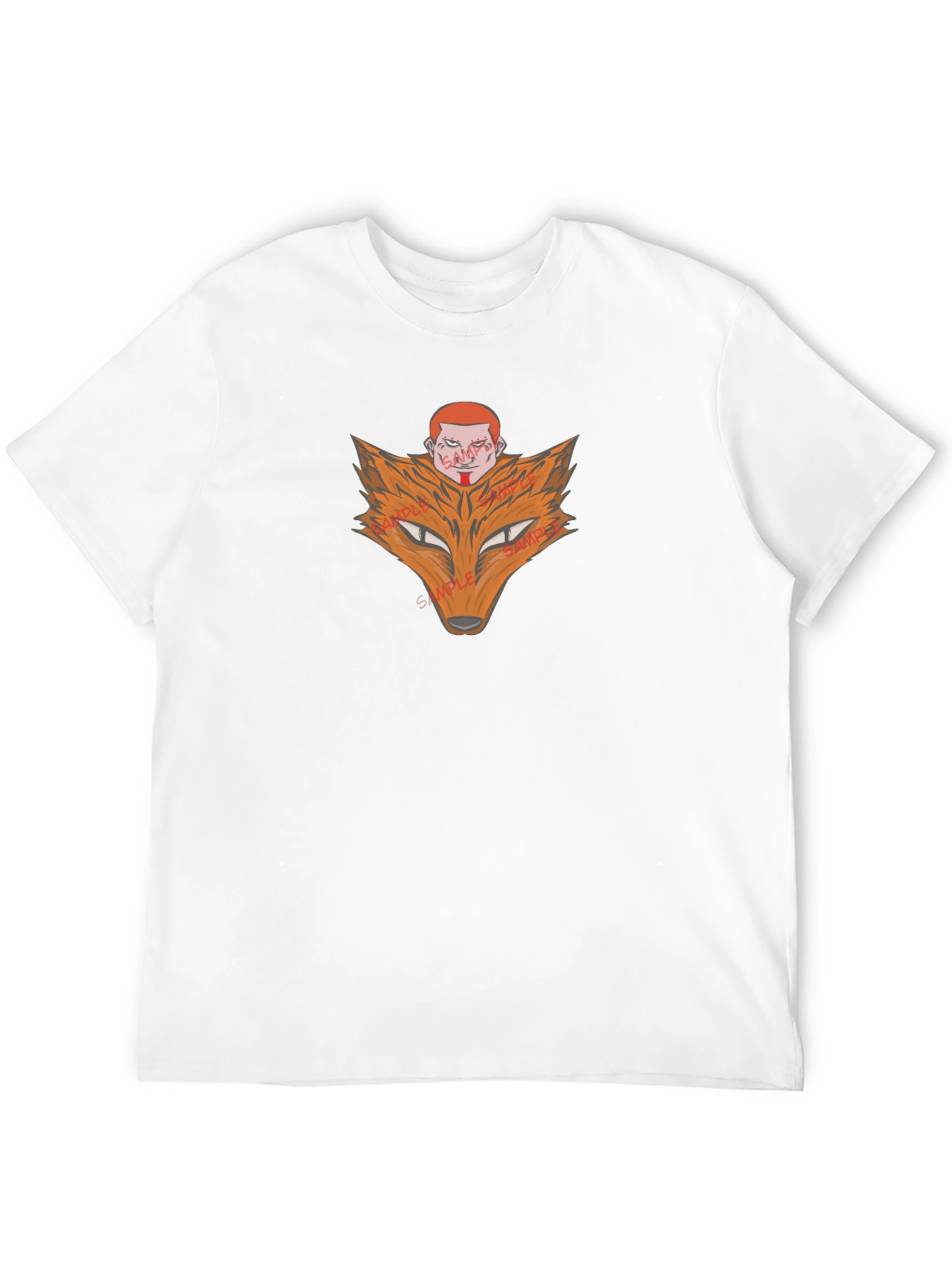 Fox Head Graphic Print Black T-Shirt