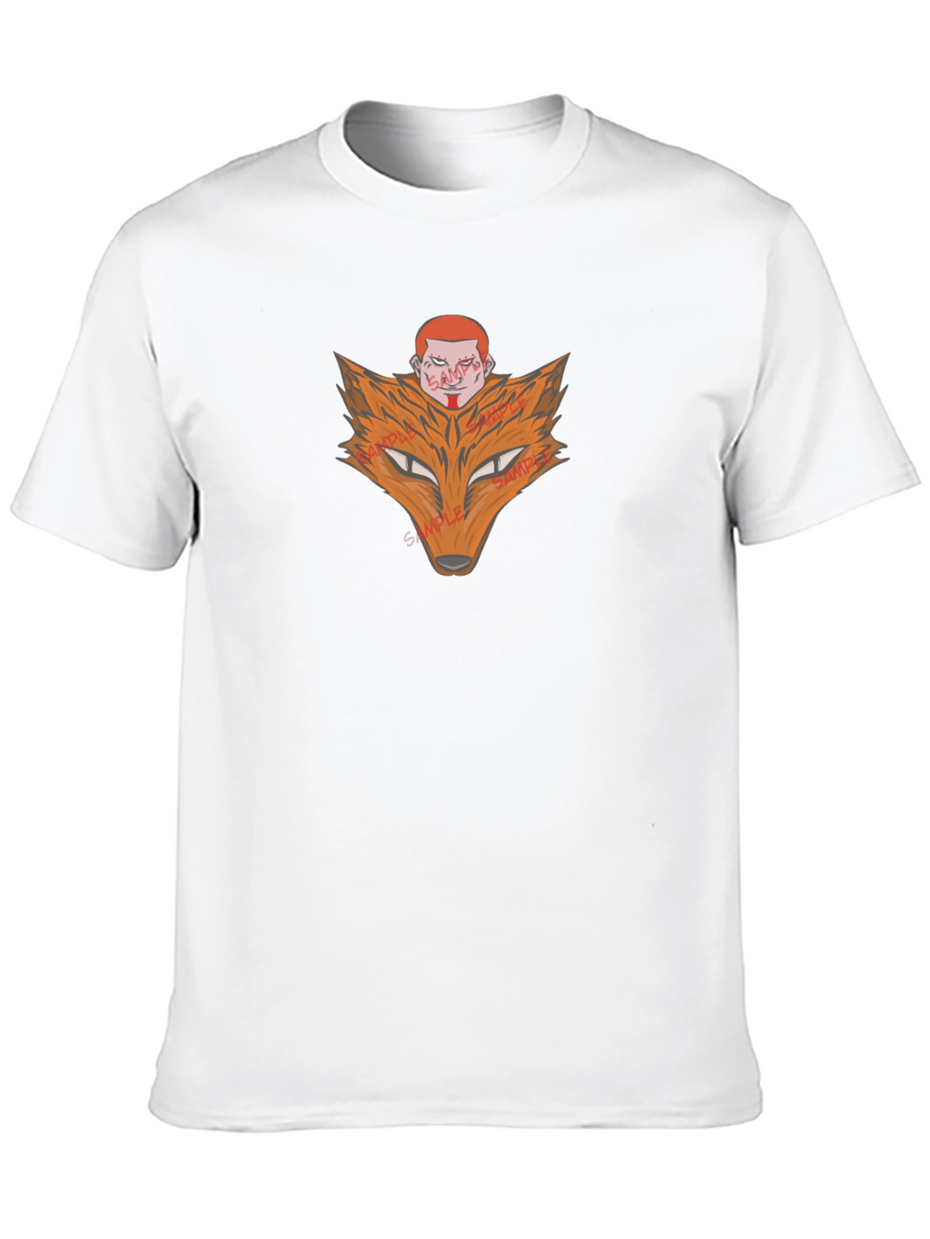Fox Head Graphic Print Black T-Shirt