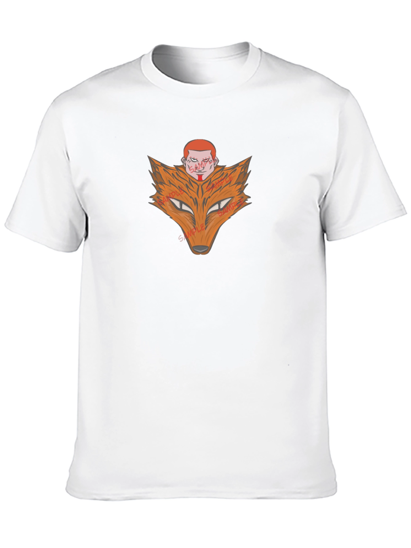 Fox Head Graphic Print Black T-Shirt