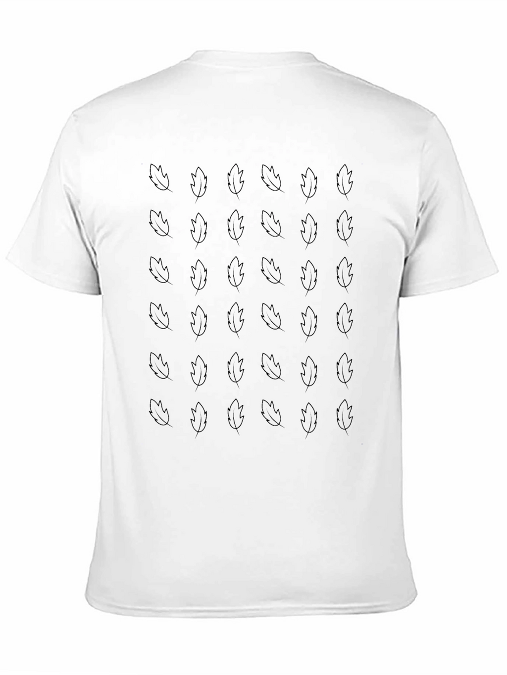 Leaf Patterned Black T-Shirt