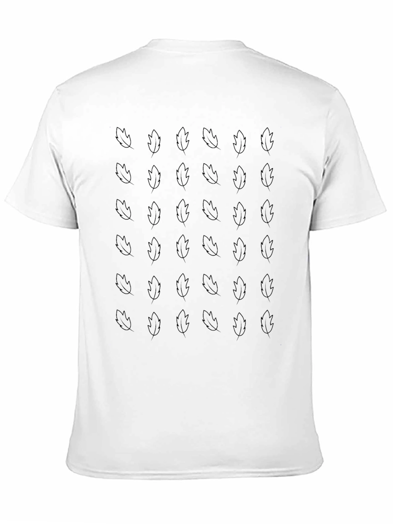 Leaf Patterned Black T-Shirt