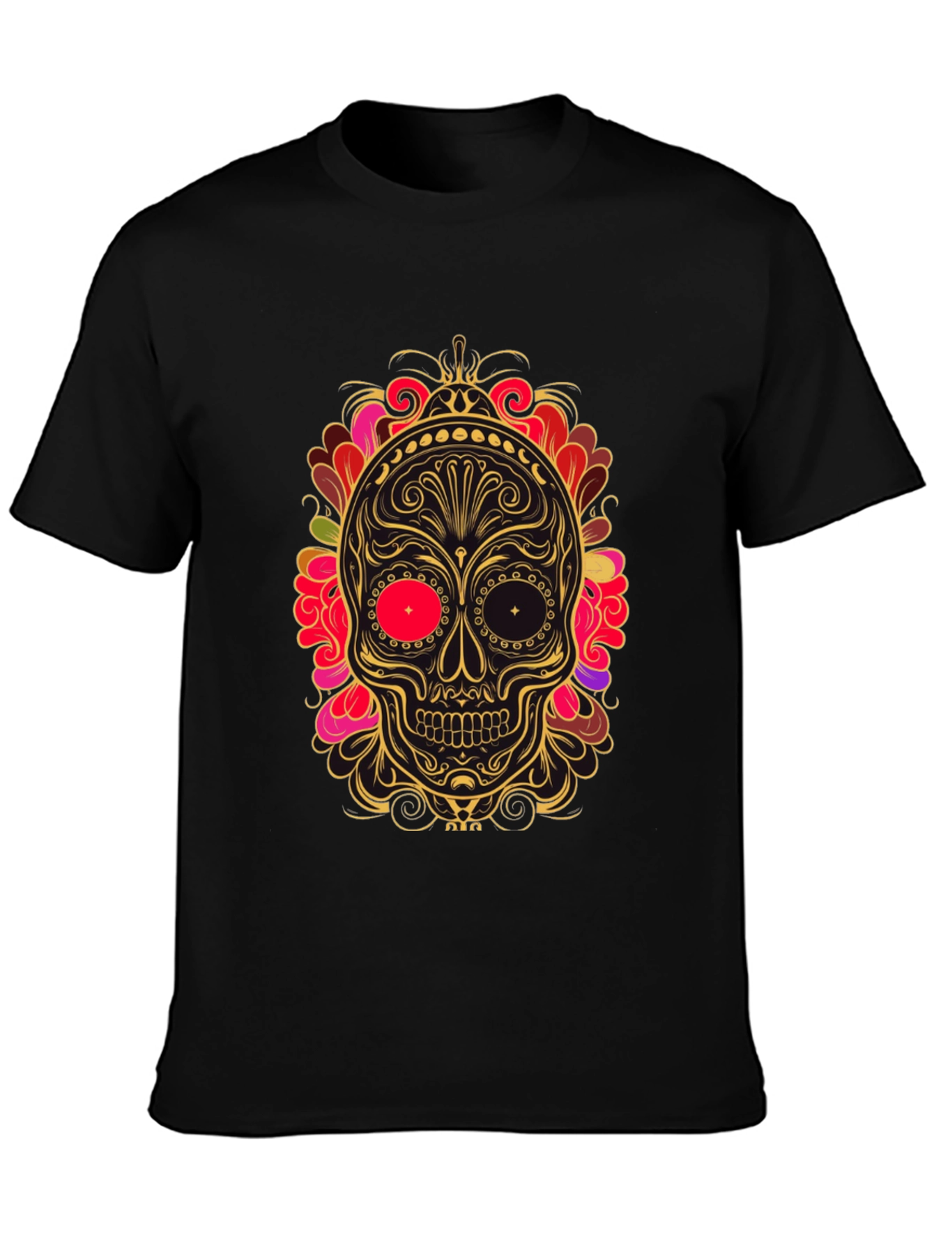 Sugar Skull Graphic Tee - Day of the Dead Style