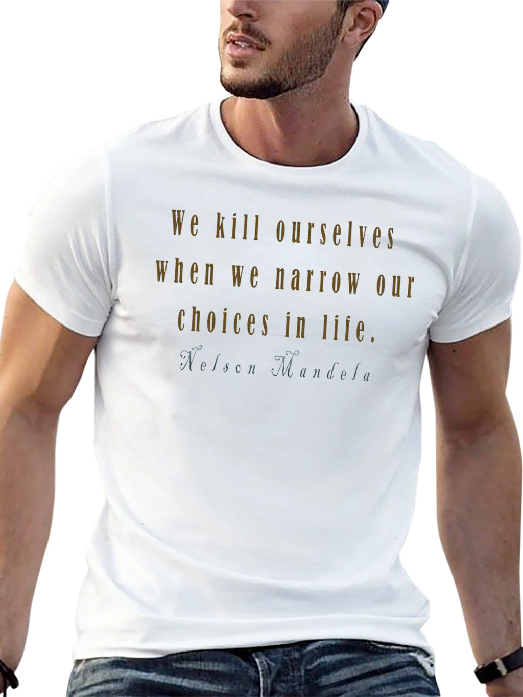 Nelson Mandela Quote Graphic T-Shirt