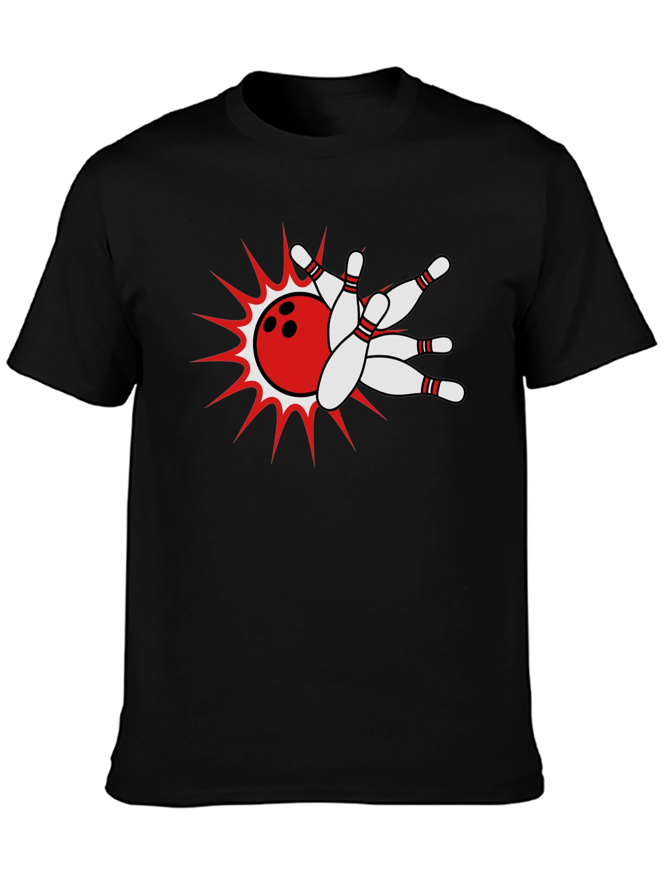 Bowling Strike Black T-Shirt