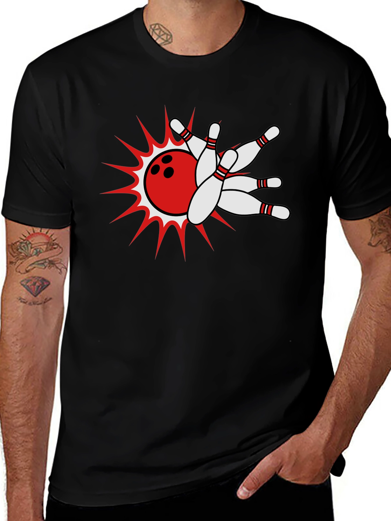 Bowling Strike Black T-Shirt