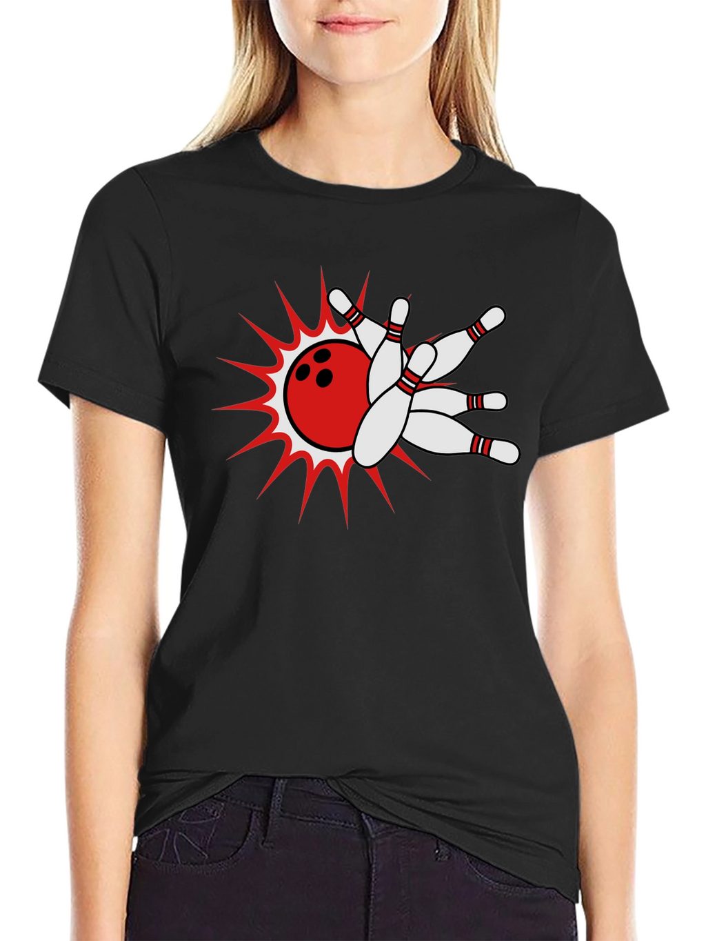Bowling Strike Black T-Shirt