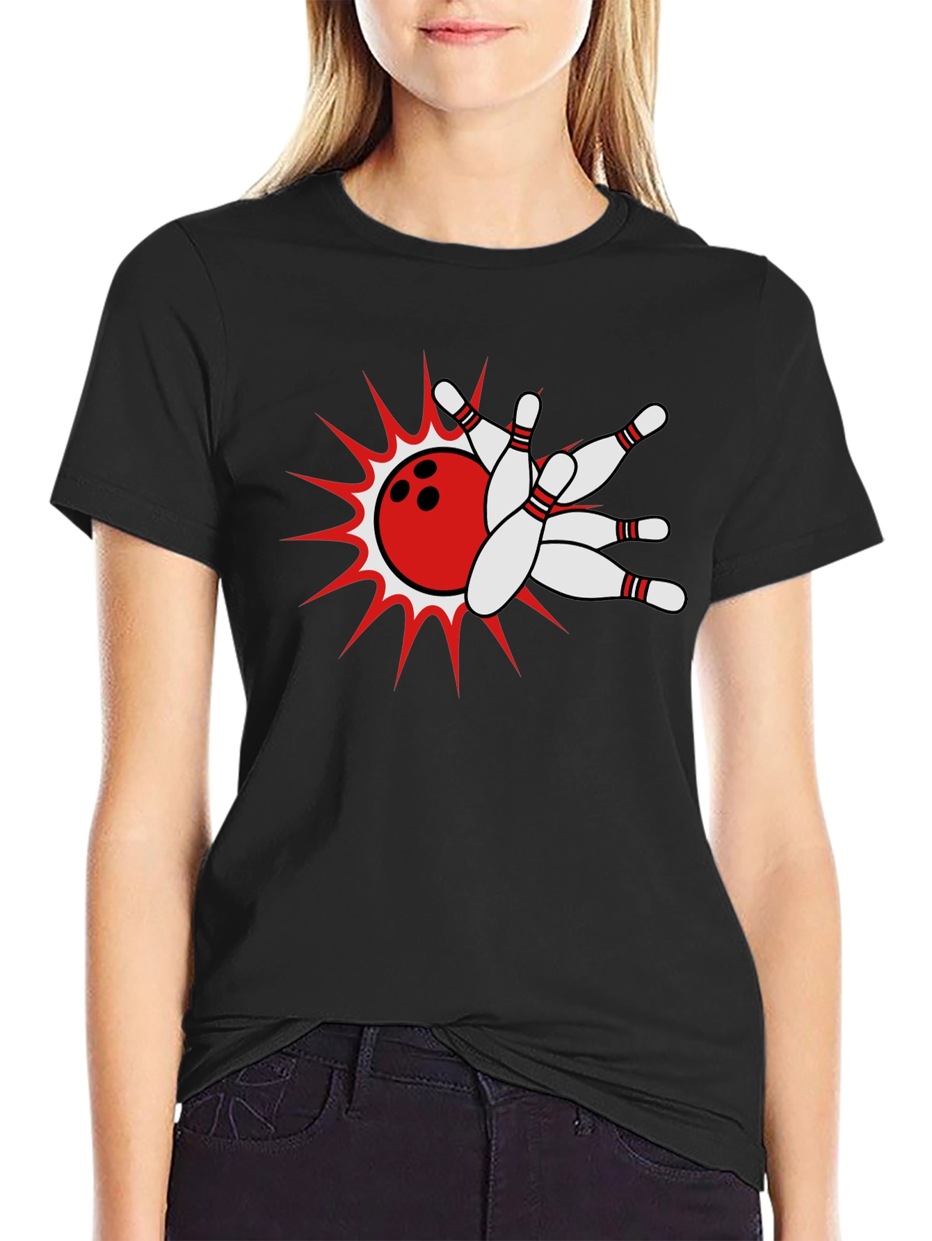 Bowling Strike Black T-Shirt