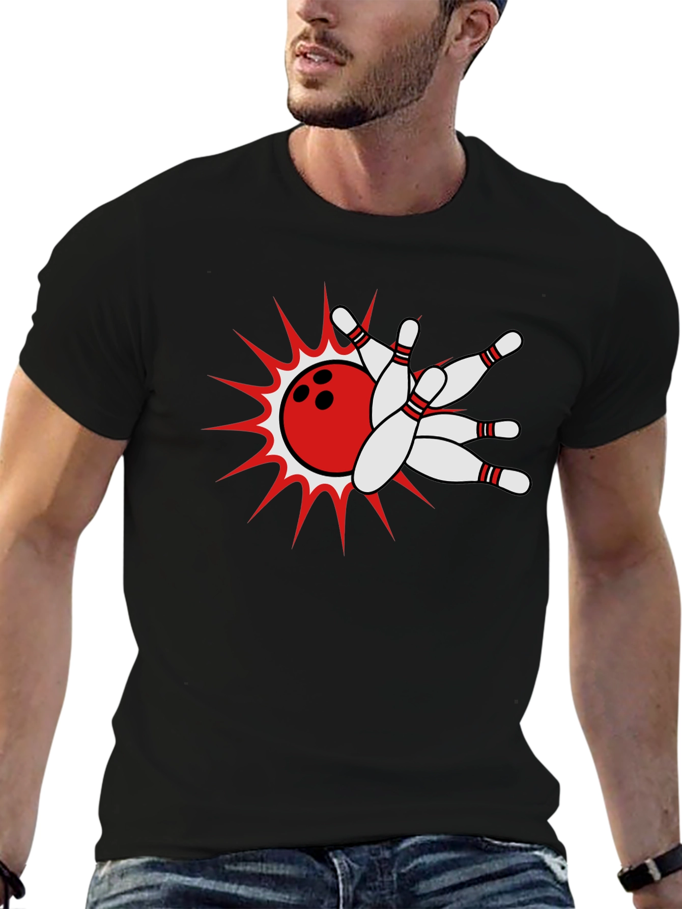 Bowling Strike Black T-Shirt