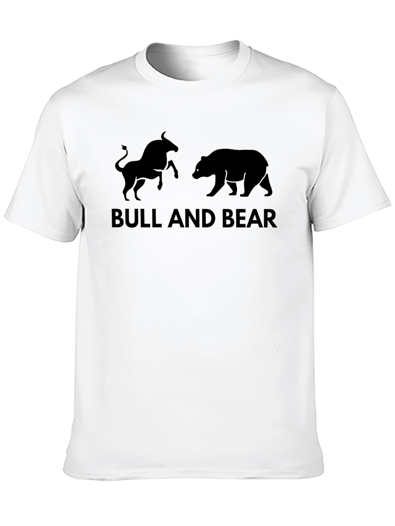 Bull and Bear Graphic T-Shirt - Black