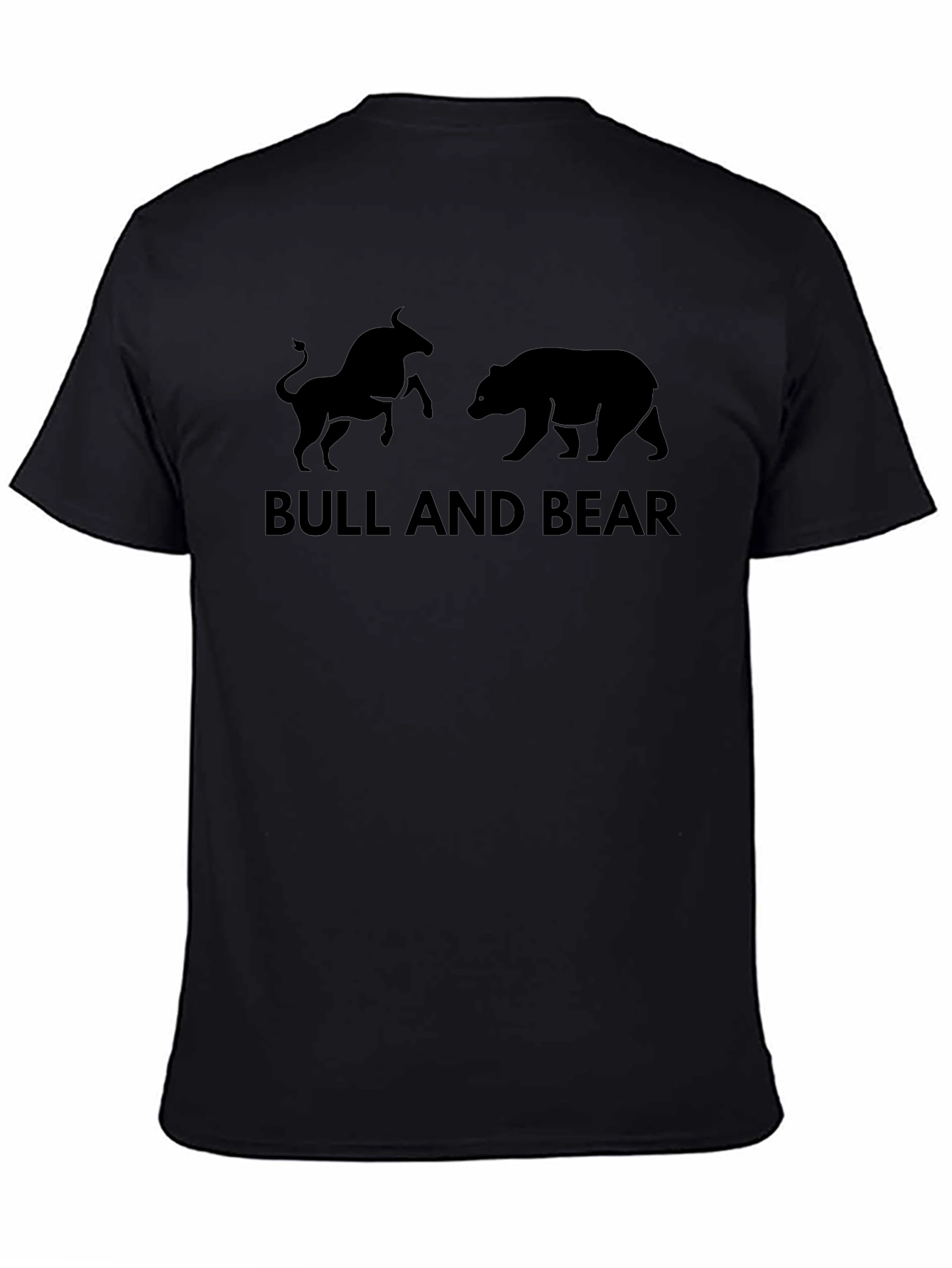 Bull and Bear Graphic T-Shirt - Black
