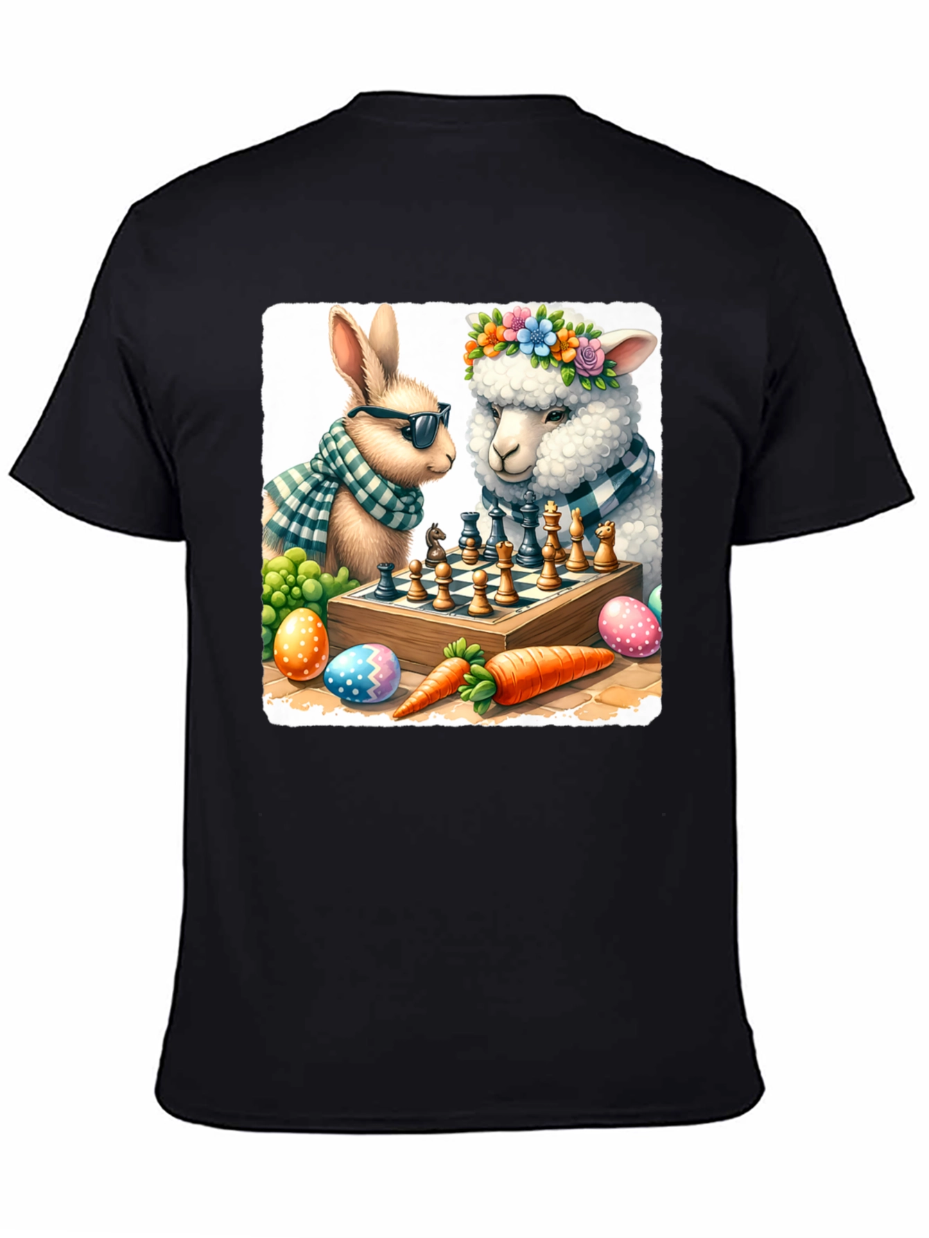 Easter Chess T-Shirt: Bunny & Sheep Game
