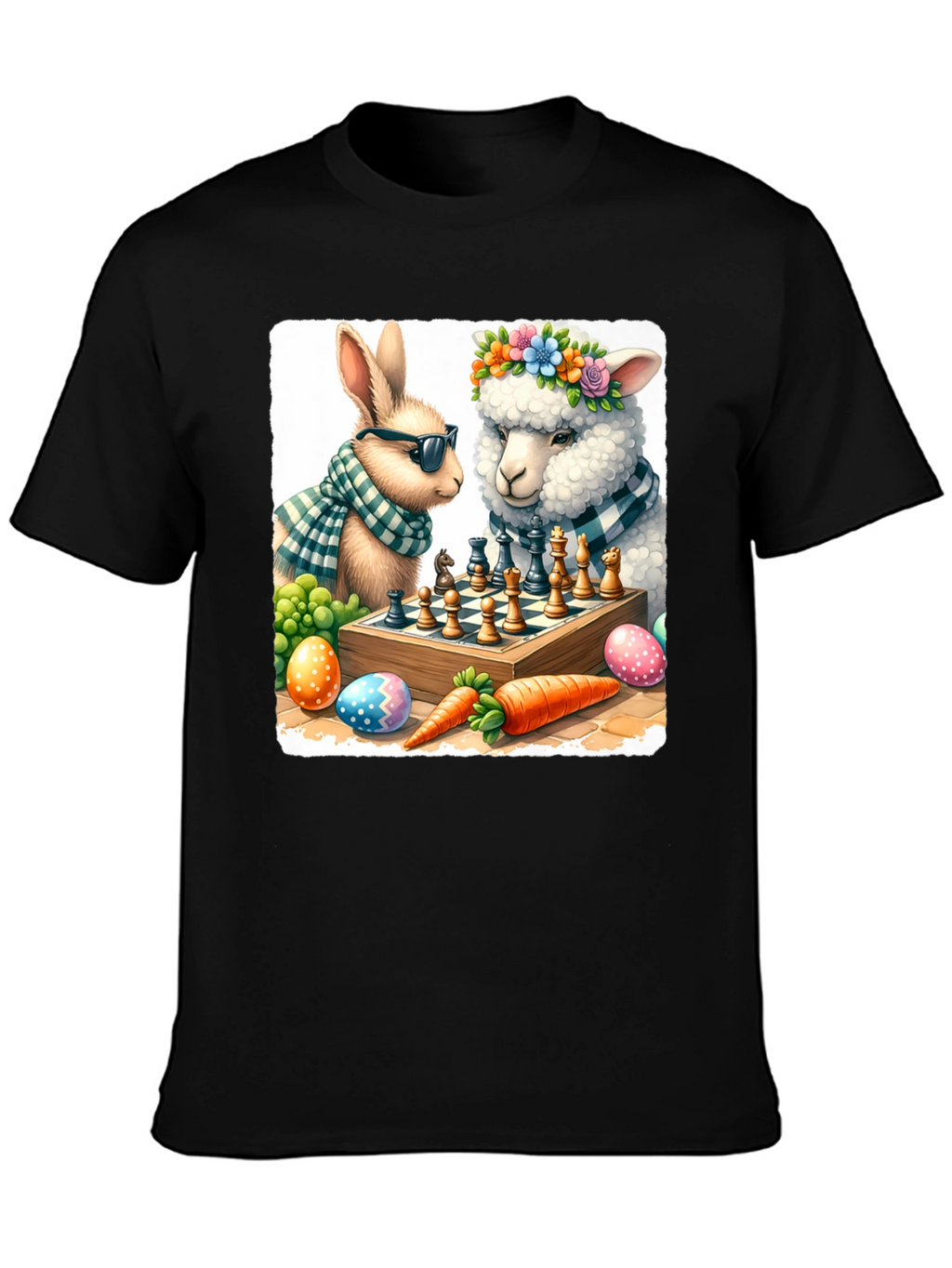 Easter Chess T-Shirt: Bunny & Sheep Game