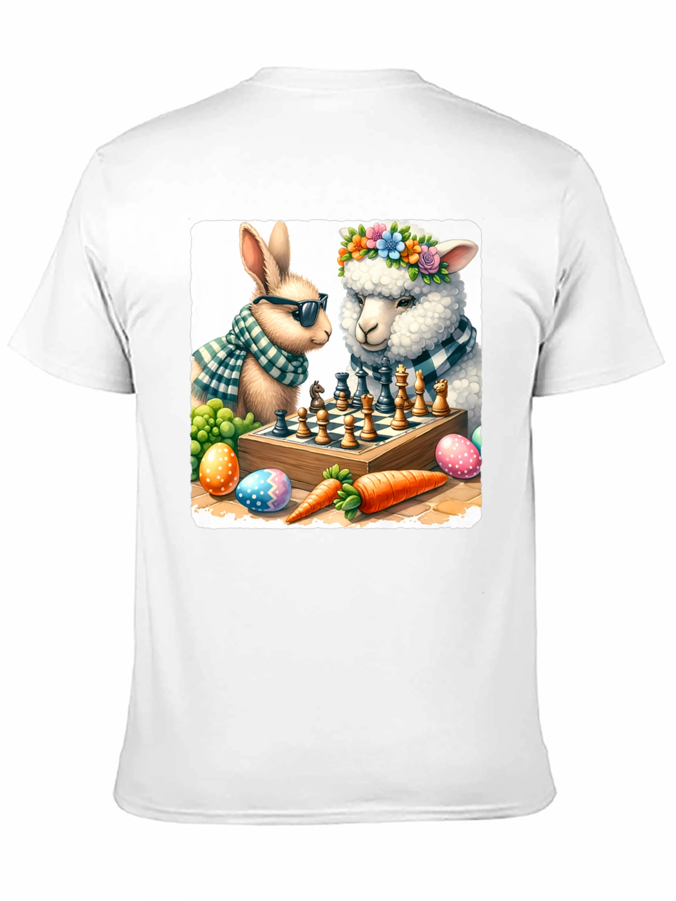 Easter Chess T-Shirt: Bunny & Sheep Game