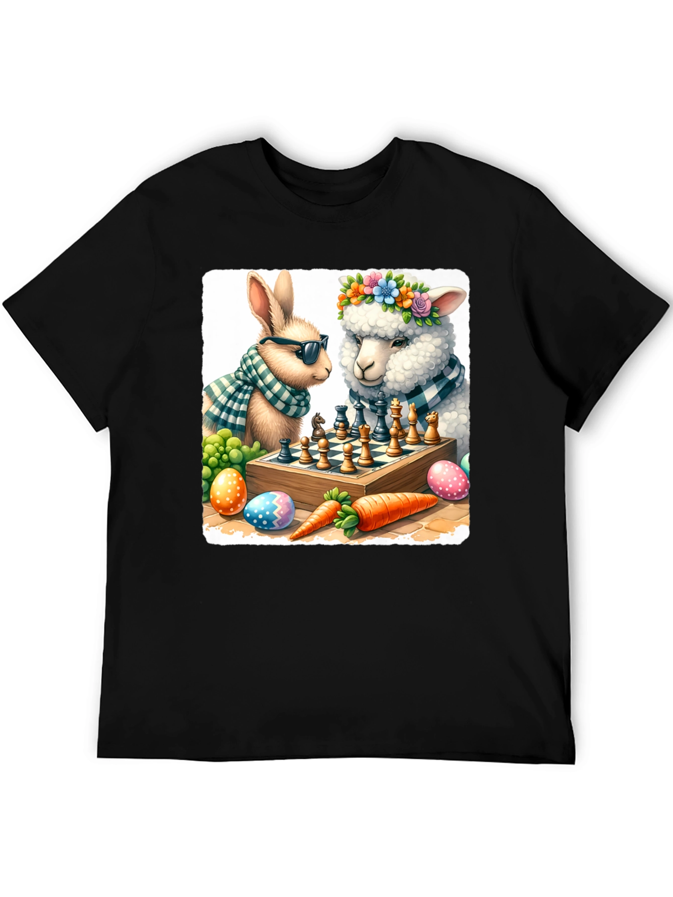 Easter Chess T-Shirt: Bunny & Sheep Game