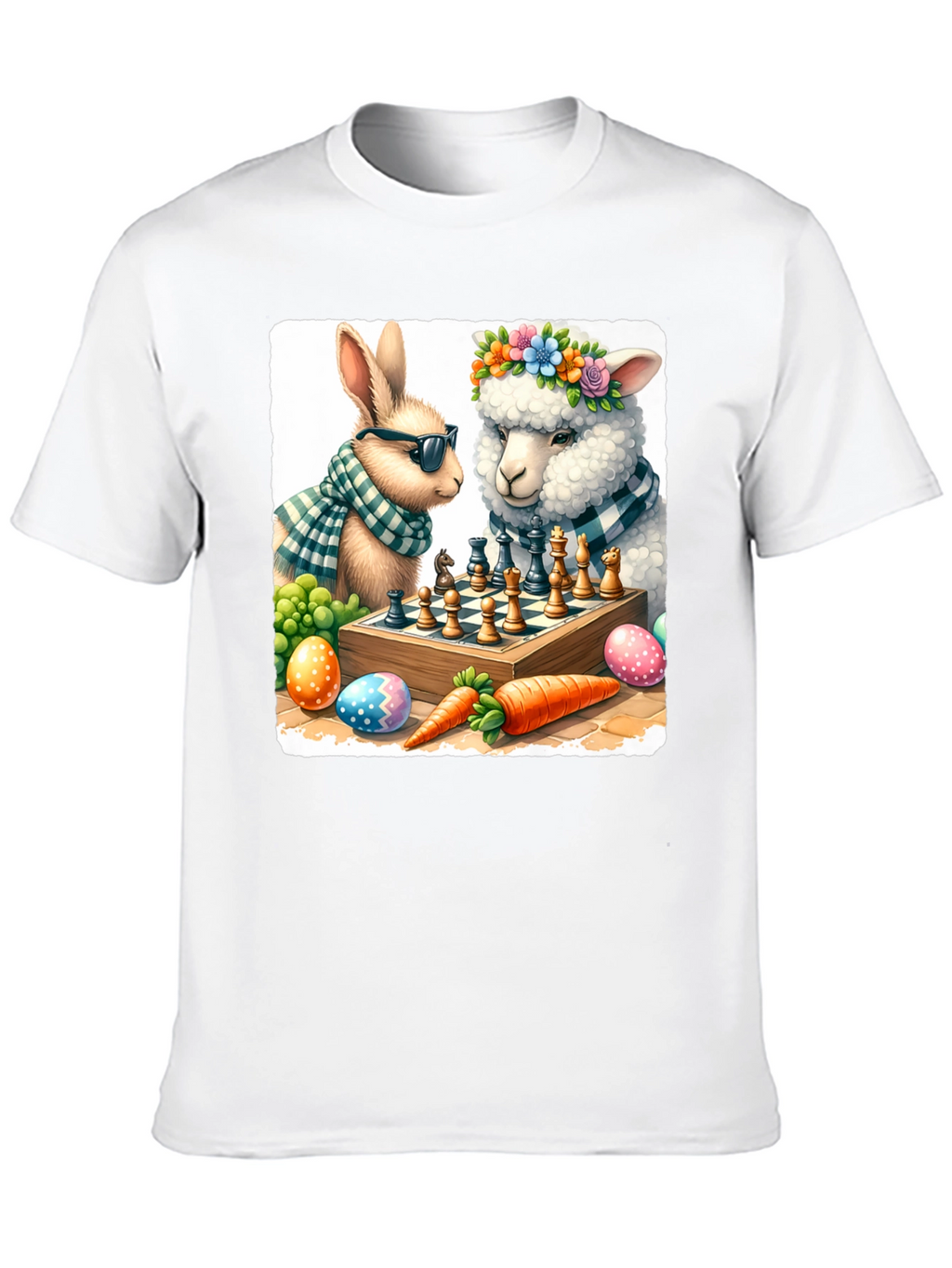 Easter Chess T-Shirt: Bunny & Sheep Game