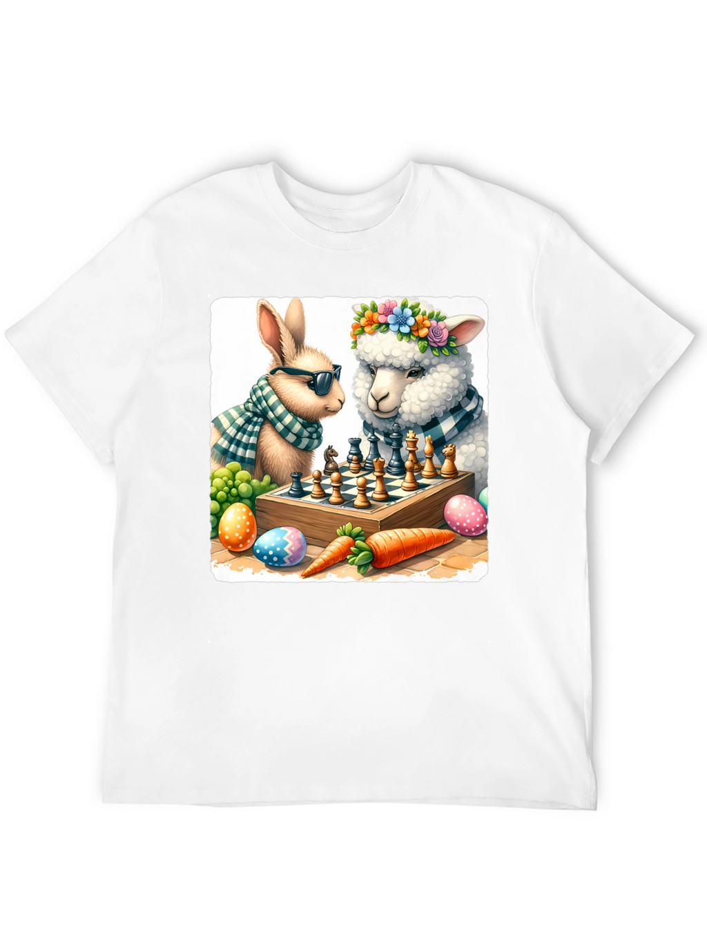 Easter Chess T-Shirt: Bunny & Sheep Game