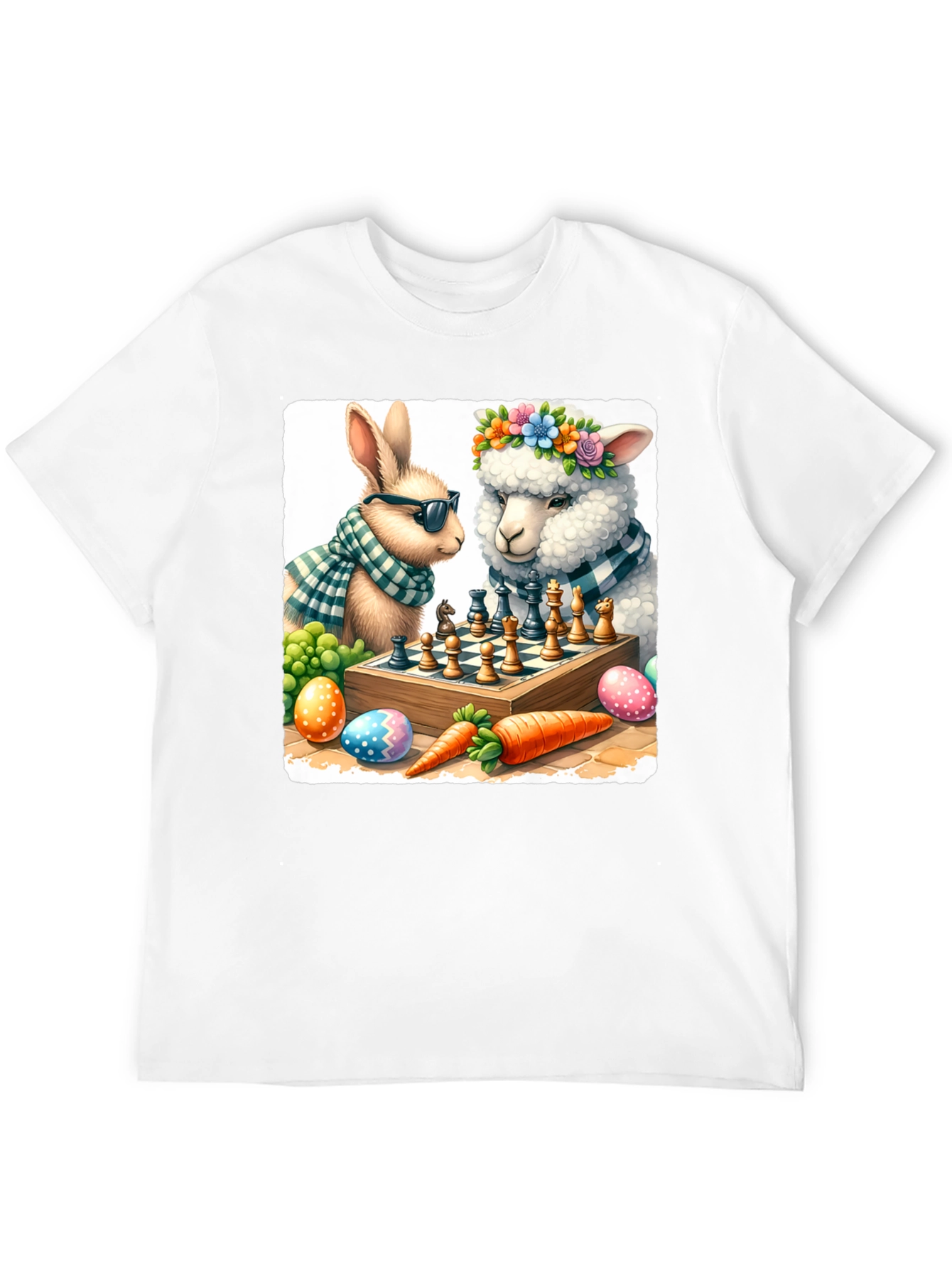 Easter Chess T-Shirt: Bunny & Sheep Game
