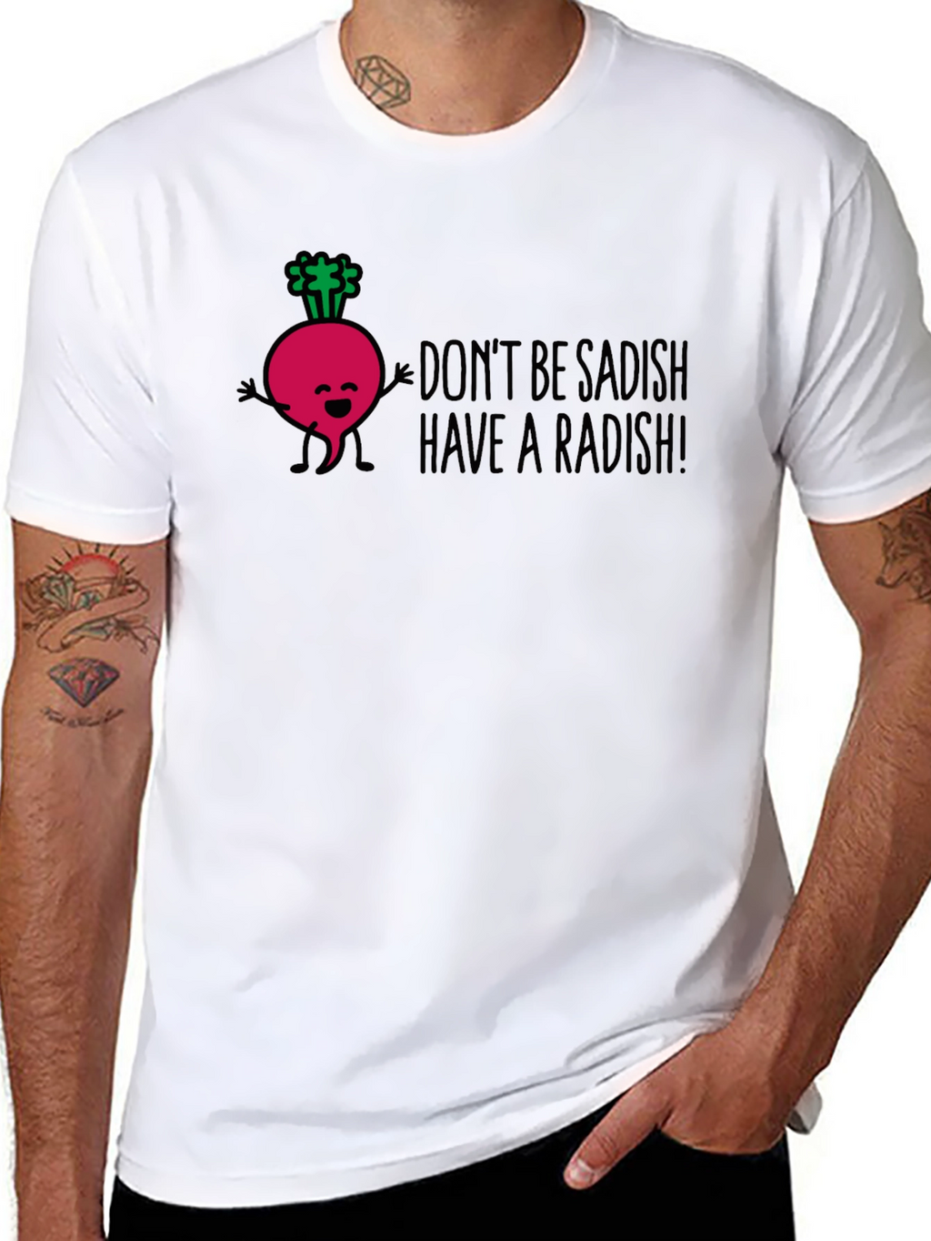 Funny Radish Graphic T-Shirt - Dont Be Sadish