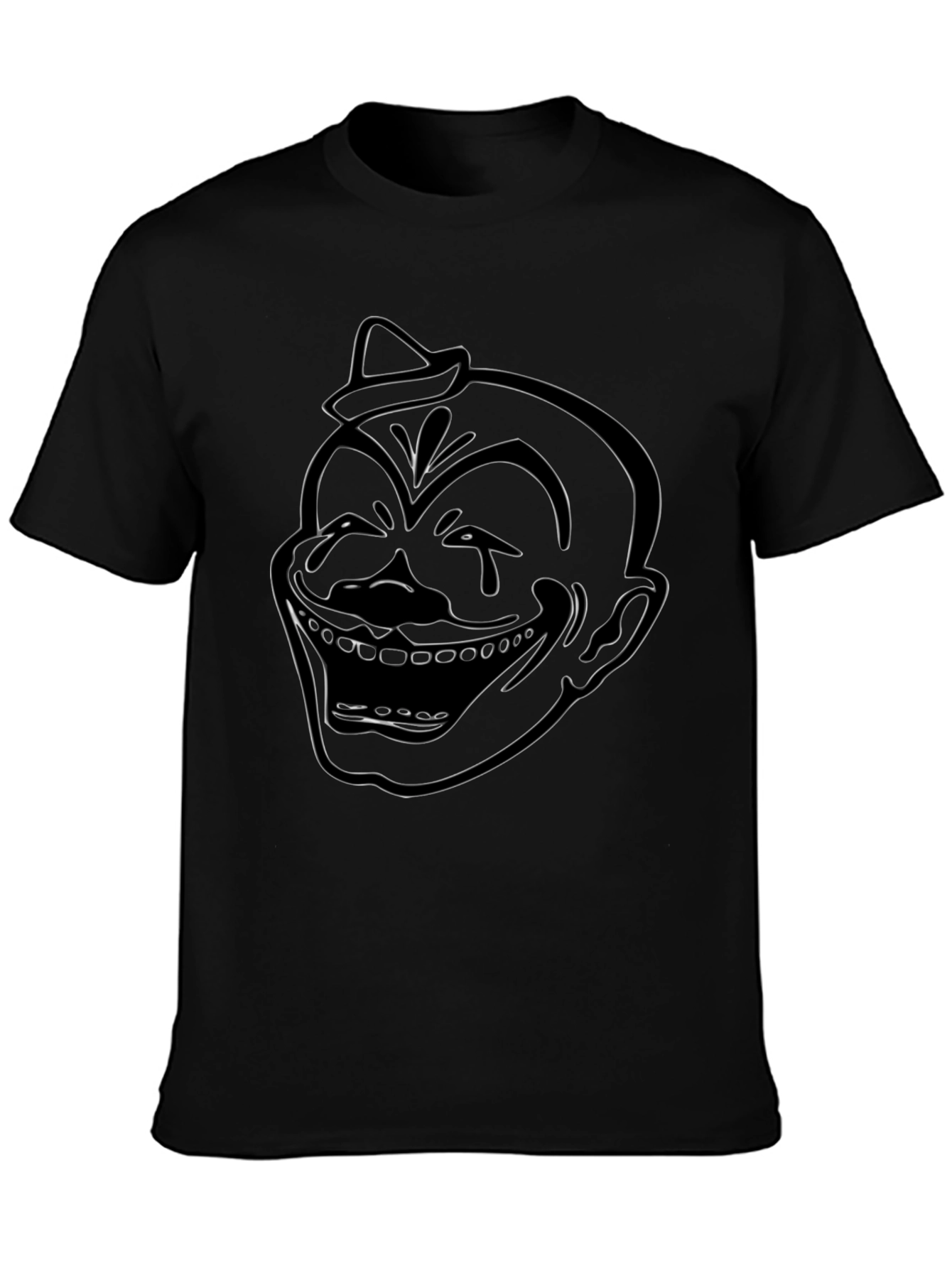 Clown Outline Graphic Black T-Shirt